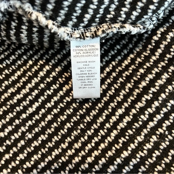 Loft Knit Black & White Tie Cardigan - Size L - Picture 5 of 7